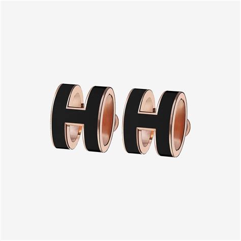 Hermes pop h earrings black